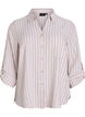 Linnen en viscose shirt met 3/4 mouwen, Beige, Packshot image number 0