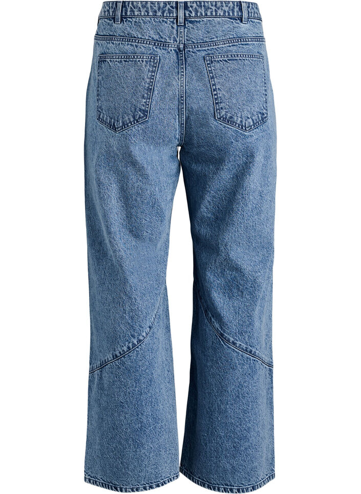 Wide fit jeans met naaddetails, Blauw, Packshot image number 1