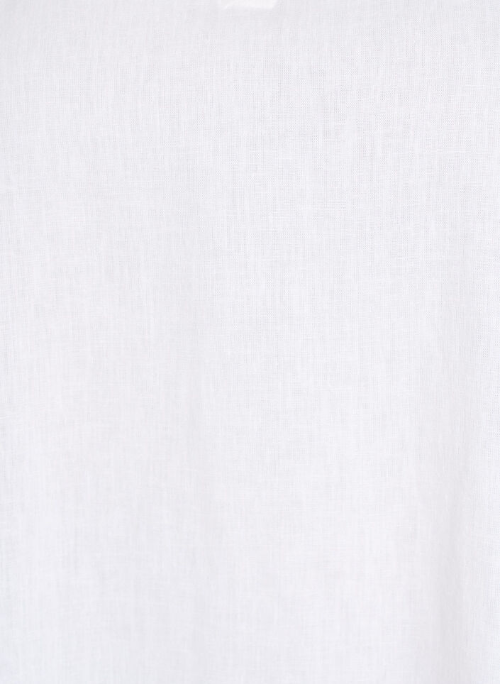 Blouse in linnen en viscose met mouwen 1/2, Wit, Packshot image number 2