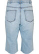 Gecropte jeans met een versleten look en rafelige randen, Blauw, Packshot image number 1