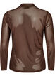 Getailleerde blouse van mesh met lange mouwen, Bruin, Packshot image number 1