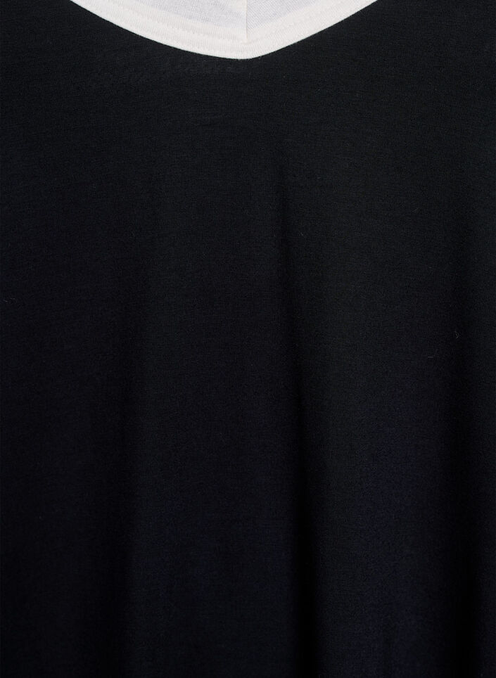 Nacht top met bandjes en V-hals, Zwart, Packshot image number 2