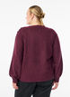 Breisel blouse met knoopdetail, Donker Bordeaux, Model image number 2