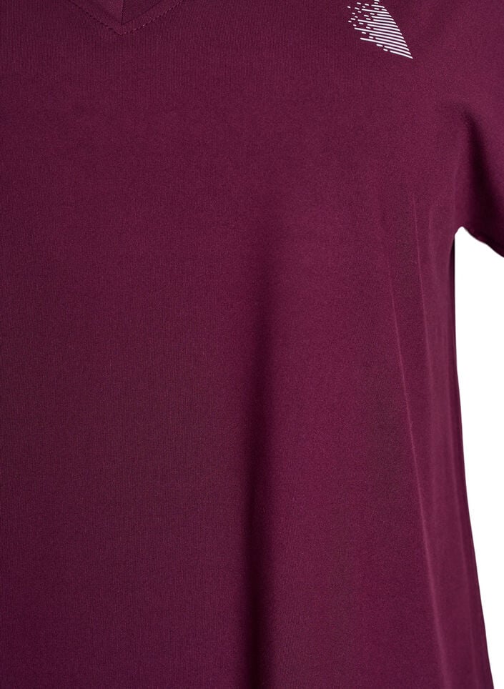 Losvallend sport T-shirt met V-hals, Grape Wine, Packshot