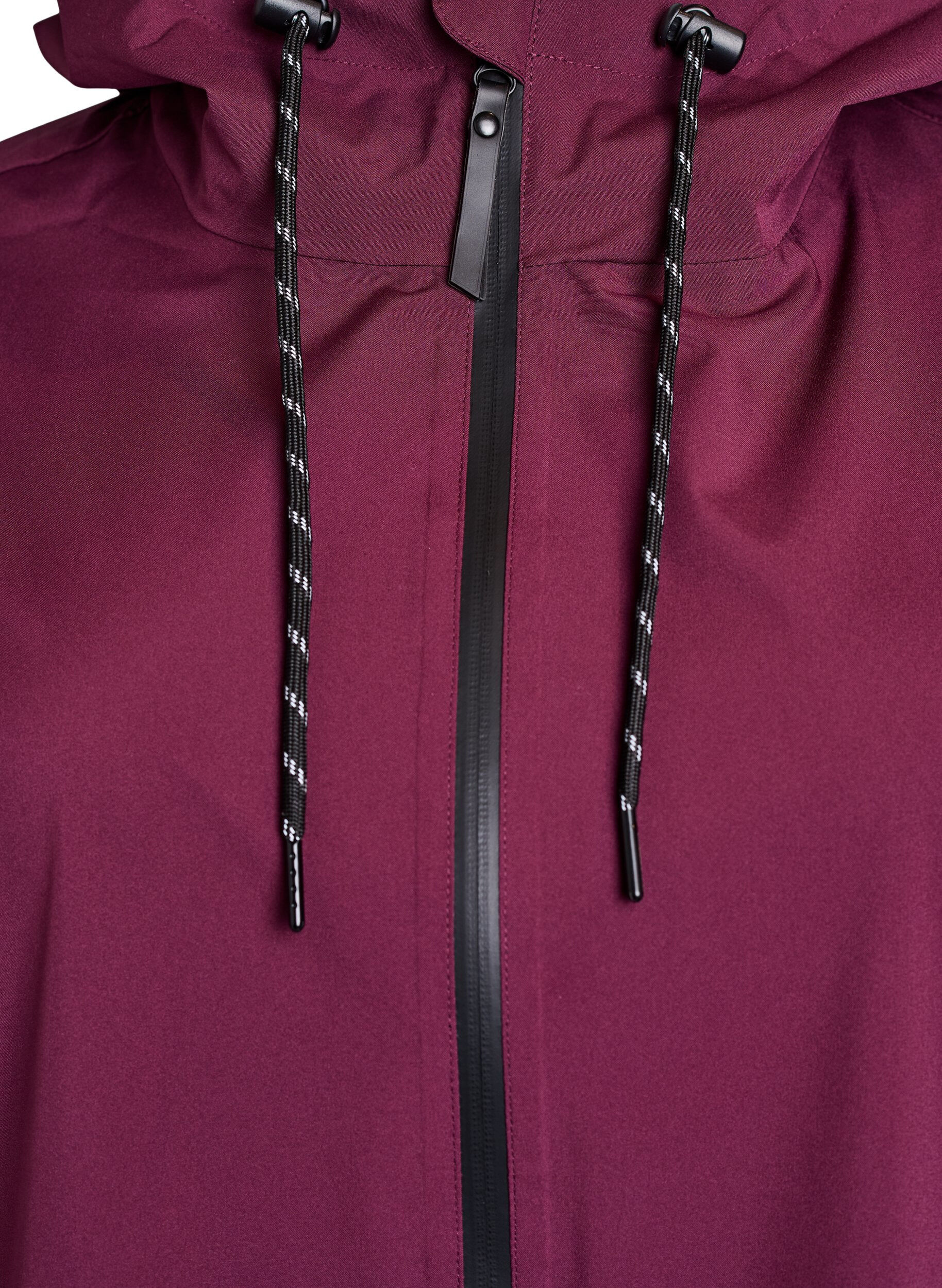ZizziRegenjas met zakken en capuchon, Donker Bordeaux, Packshot image number 2