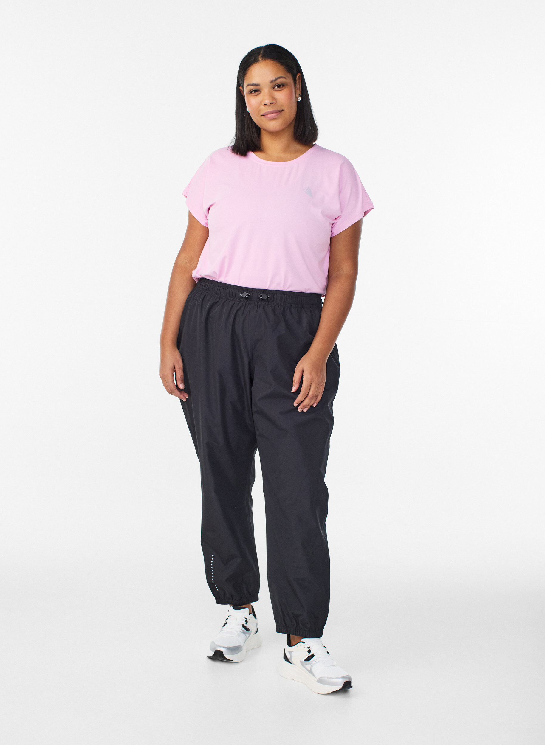 ZizziRegenbroek met reflectoren, Zwart, Model image number 1