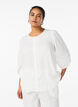 Shirtblouse in linnen en viscose met 3/4-mouwen, Wit, Model image number 0