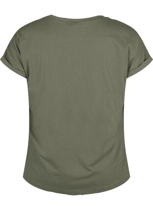 ZizziT-shirt met korte mouwen van katoenmix, Groen, Packshot image number 1