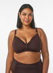 Bikini-bh met beugel en drapering, Bruin, Model image number 0