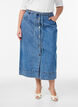 Lange denimrok met knoopjes en strikriem, Blauw, Model image number 2