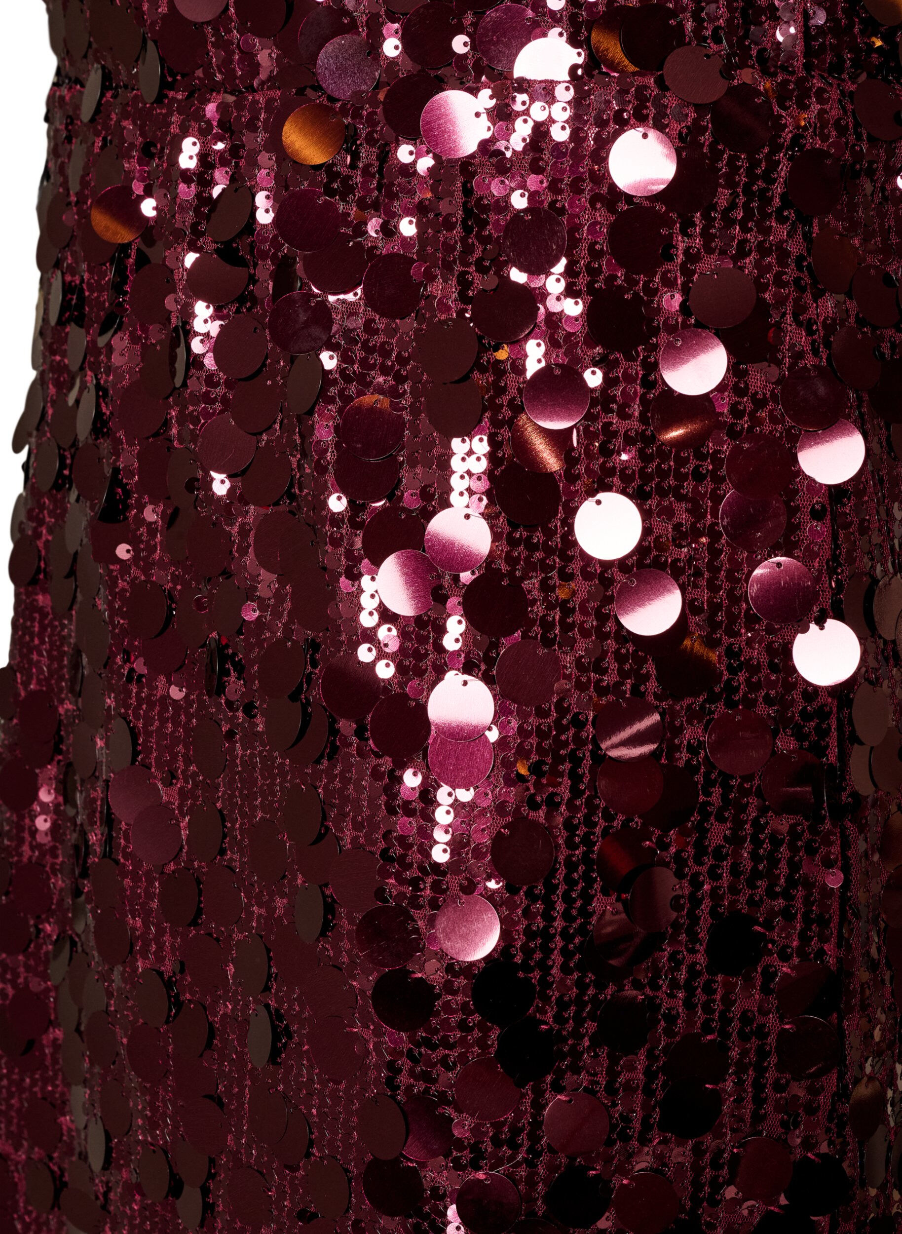 ZizziKorte paillettenrok met elastische tailleband, Donker Bordeaux, Packshot image number 2