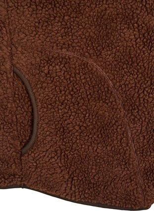 ZizziTeddy fleece gilet met ritssluiting en zakken, Hot Fudge, Packshot image number 3