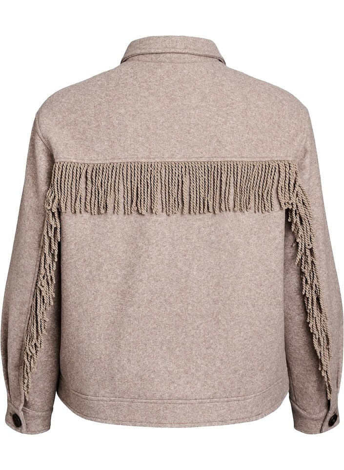 Korte shirtjas met franjes, Moon Rock Mel., Packshot