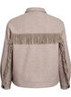 Korte shirtjas met franjes, Beige, Packshot image number 1