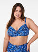 Bikinitop met beugel en patroon, Blauw, Model image number 0