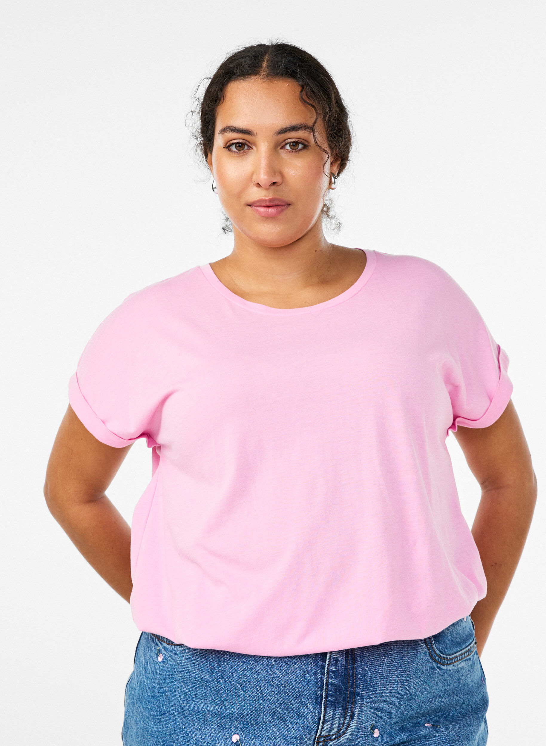 Zizzi2-pack T-shirts met korte mouwen, Roze, Model image number 0