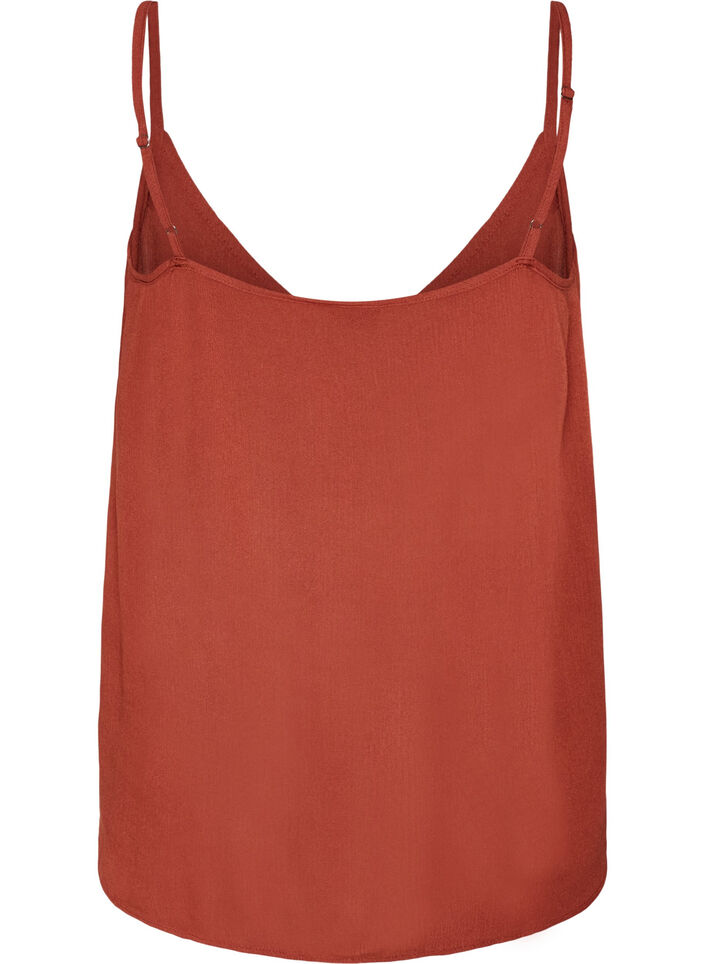 Strap top in viscose, Rood, Packshot image number 1