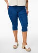 Denim capribroek met elastische tailleband, Blauw, Model image number 3