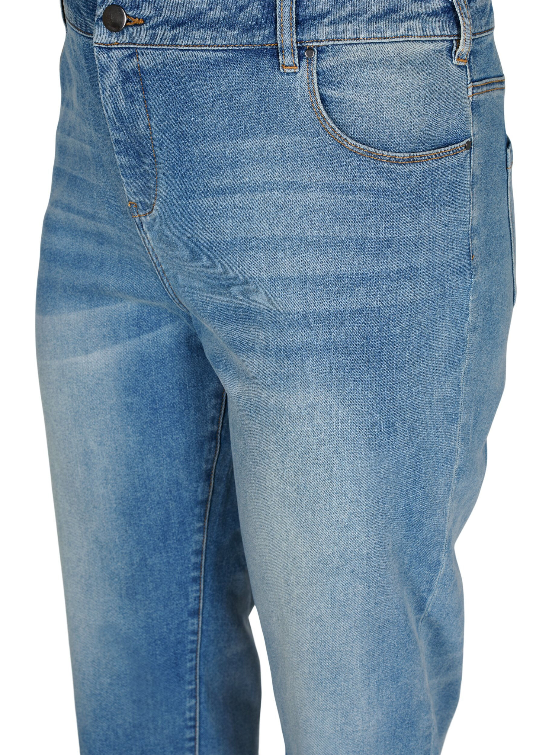 Zizzi7/8 jeans met ruwe randjes en hoge taille, Blauw, Packshot image number 2