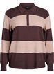 Strik blouse met kraag, Bruin, Packshot image number 0