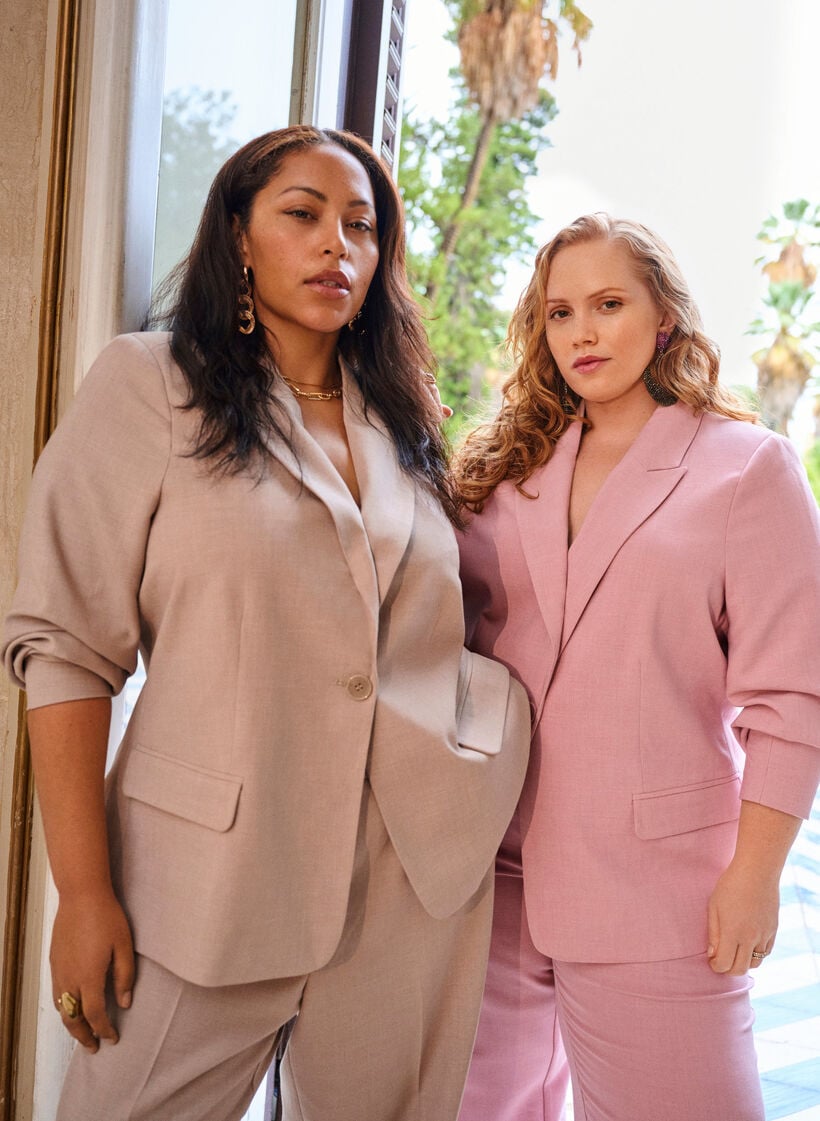 Blazer classique avec fermeture &agrave; bouton unique et poches, Rose, Image image number 0