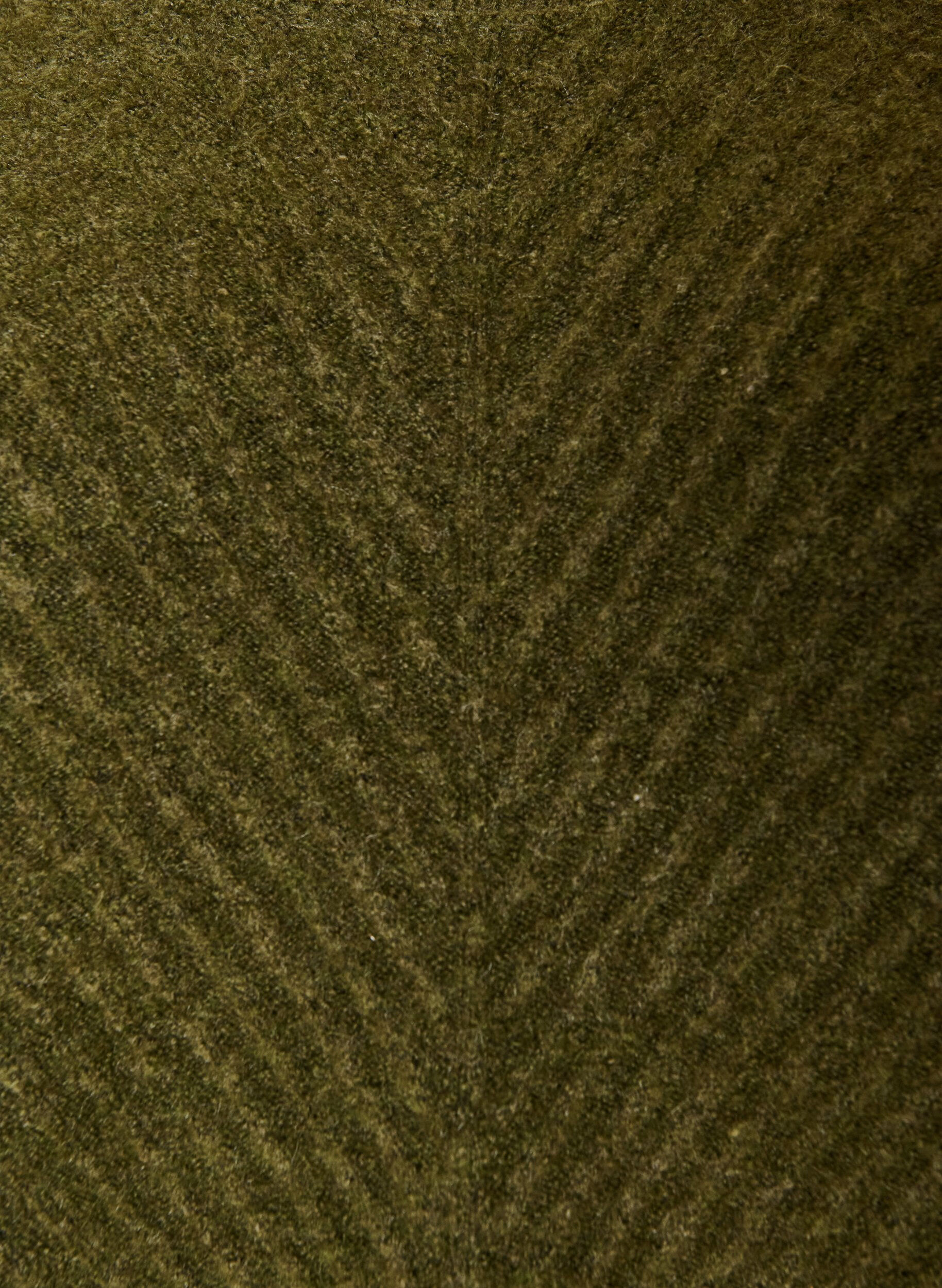 ZizziGebreide blouse met V-vormig geribd patroon en zijsplitjes, Groen, Packshot image number 2