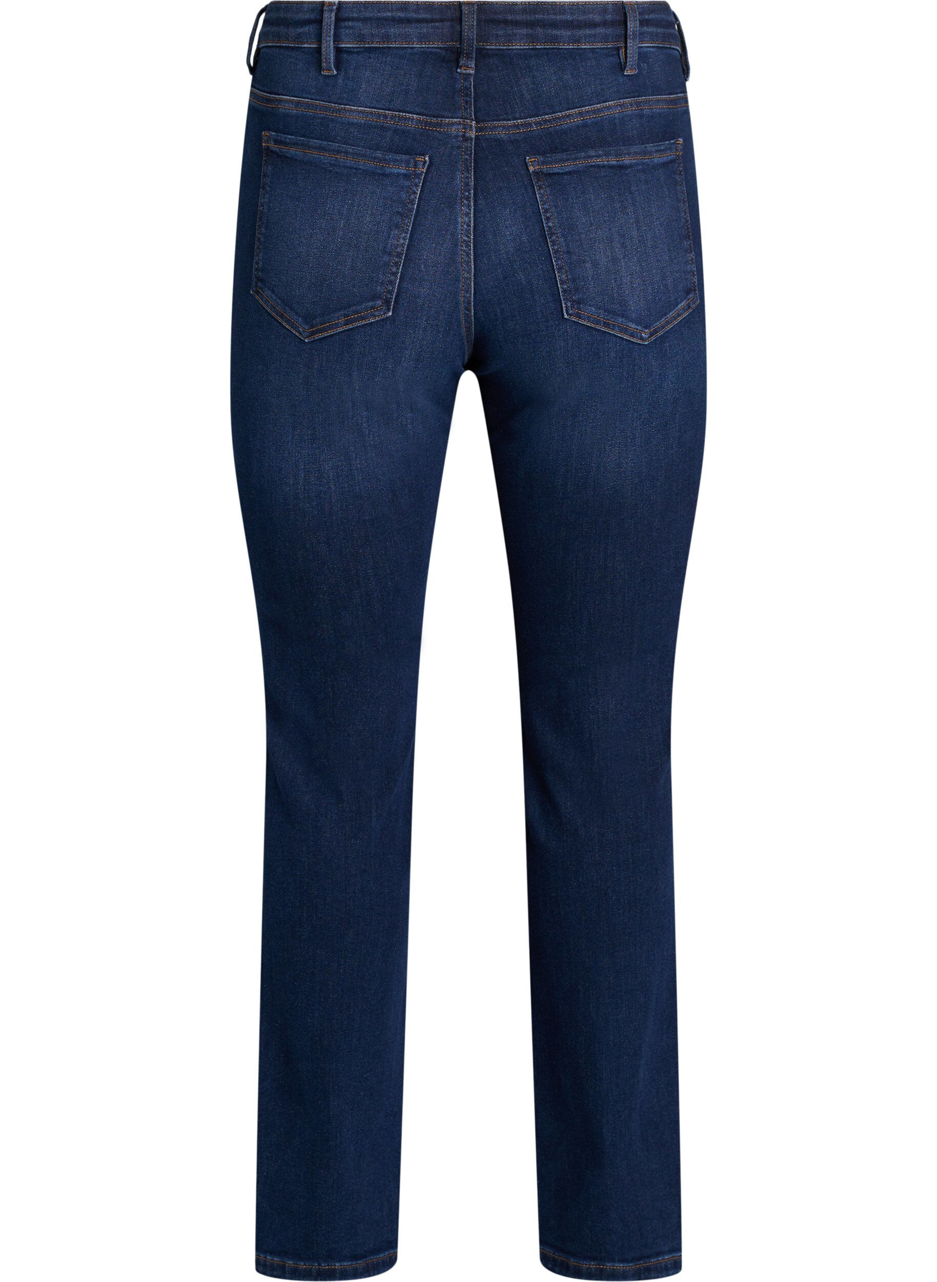 ZizziStrakke pasvorm jeans met een normale taille, Dark Blue, Packshot image number 1