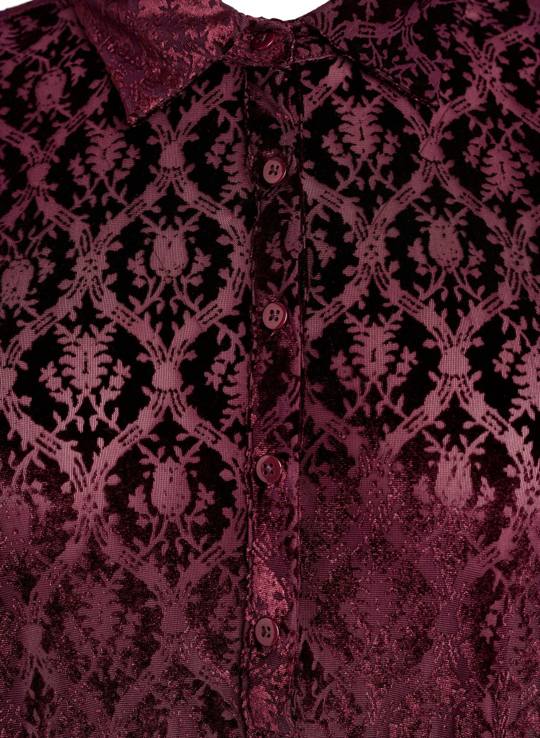 ZizziKorte jurk met velours patroon, Rood, Packshot image number 2