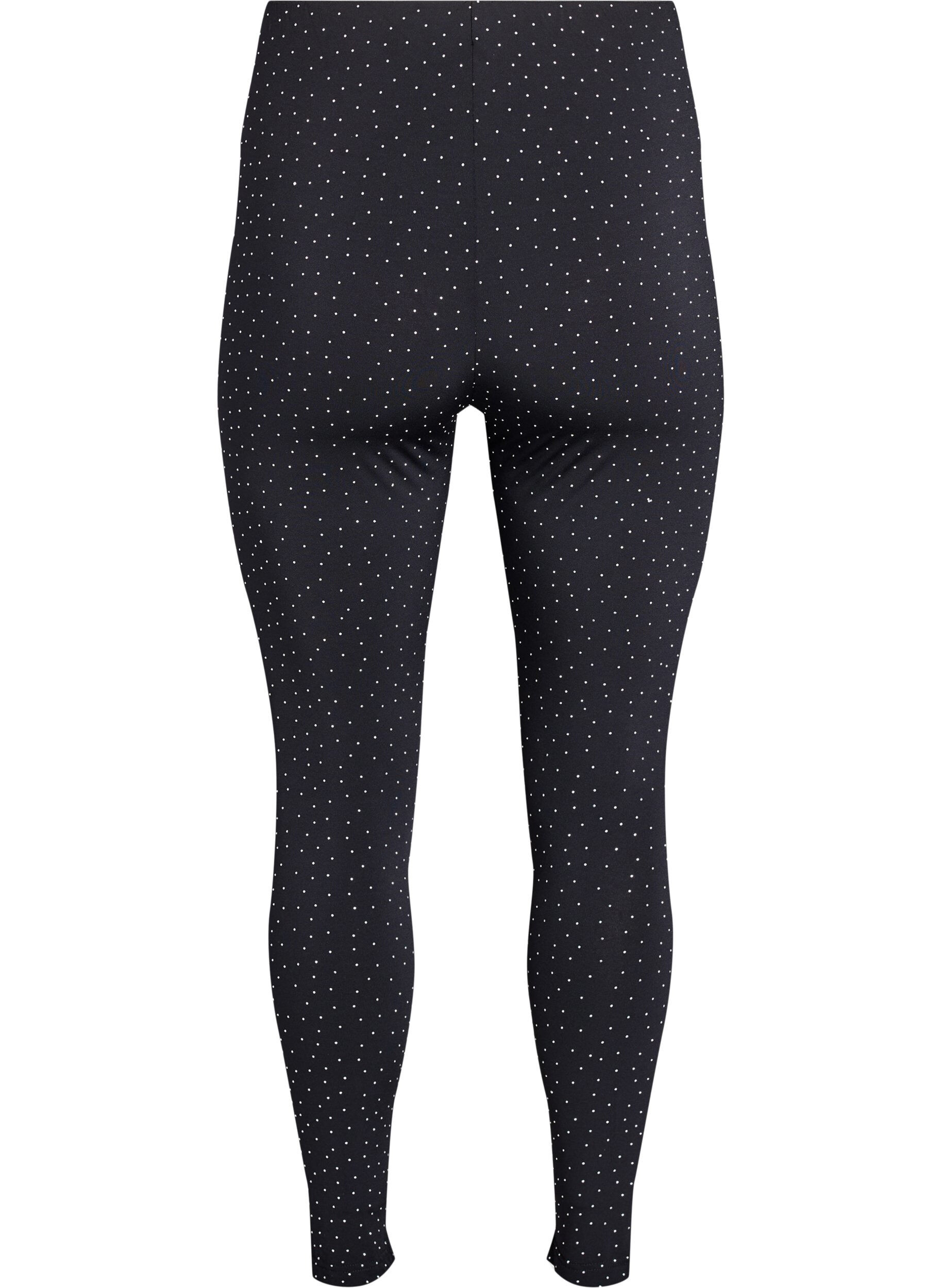 ZizziLeggings met rhinestones, Zwart, Packshot image number 1