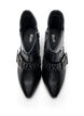 Wide fit - Leren enkellaars met riem en studs, Zwart, Packshot image number 2