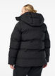 Korte gewatteerde jas met afneembare capuchon, Zwart, Model image number 2
