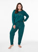 Nacht top in katoen met print aan de voorkant, Turquoise, Model image number 1