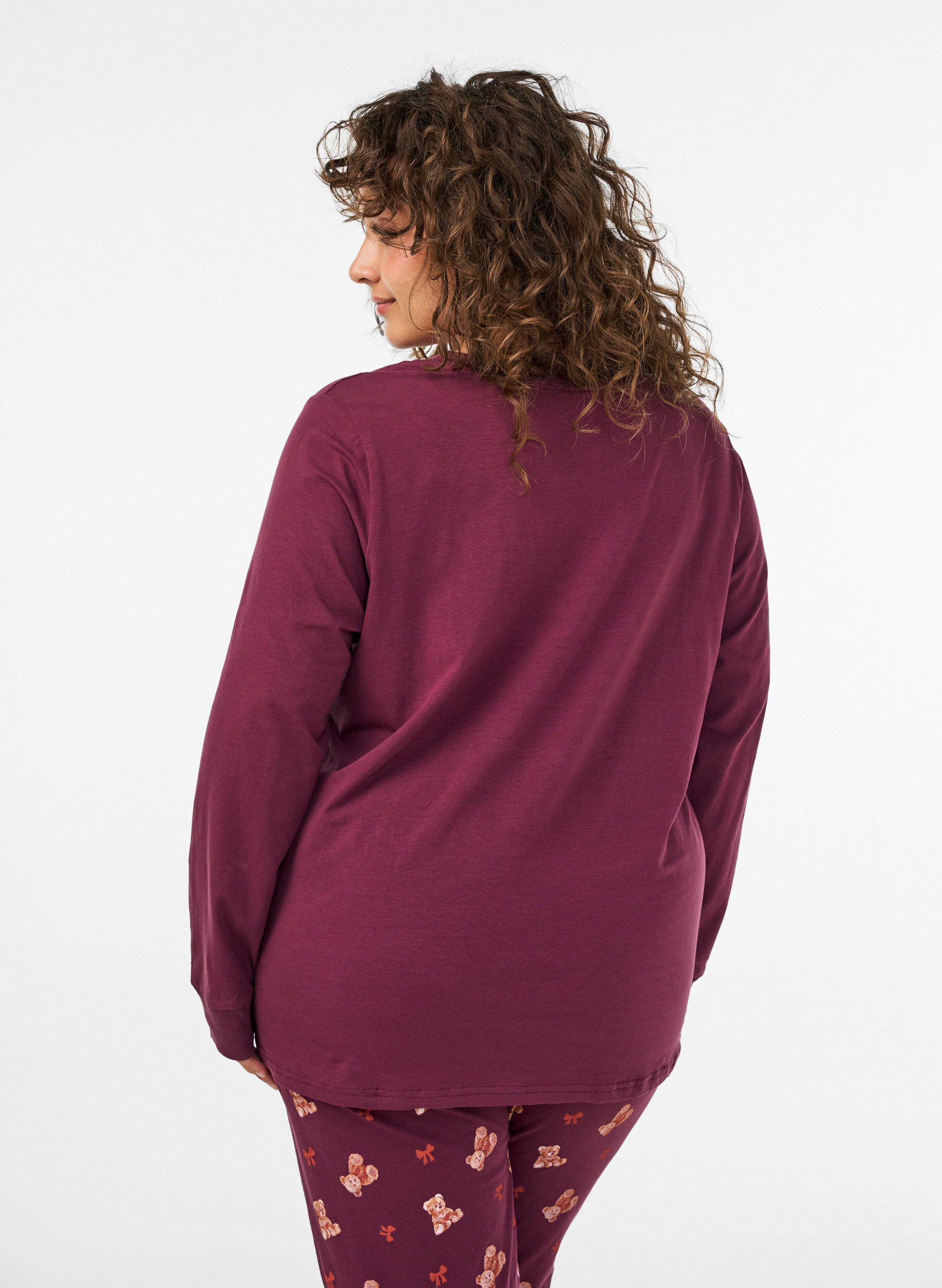 ZizziNachtblouse met een print, Rood, Model image number 2