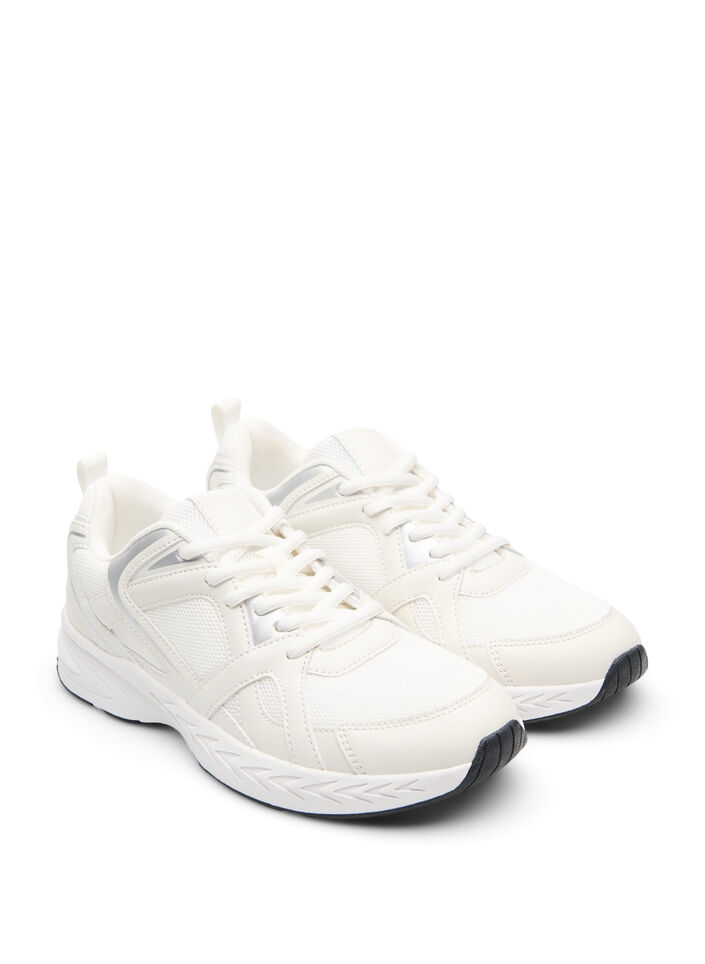 Wide fit - Sportieve sneakers, White, Packshot
