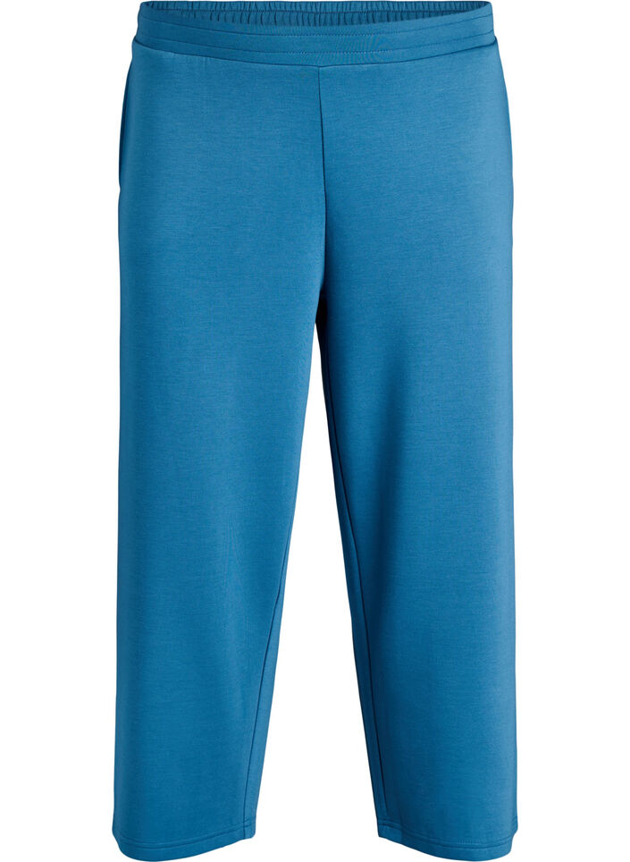 7/8 modal mix broek met zakken, Blauw, Packshot image number 0