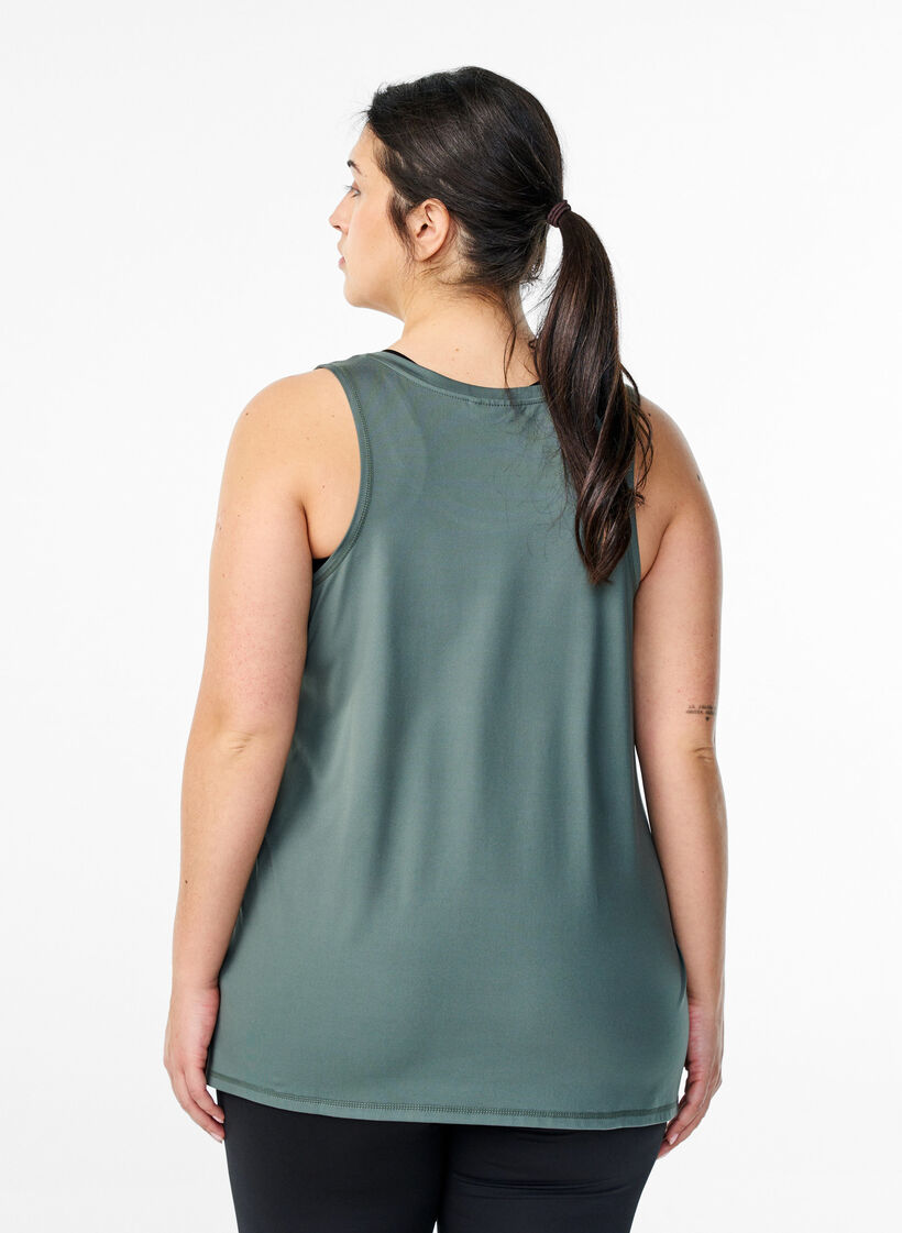 Effen gekleurd trainingsshirt met ronde hals, Groen, Model image number 2