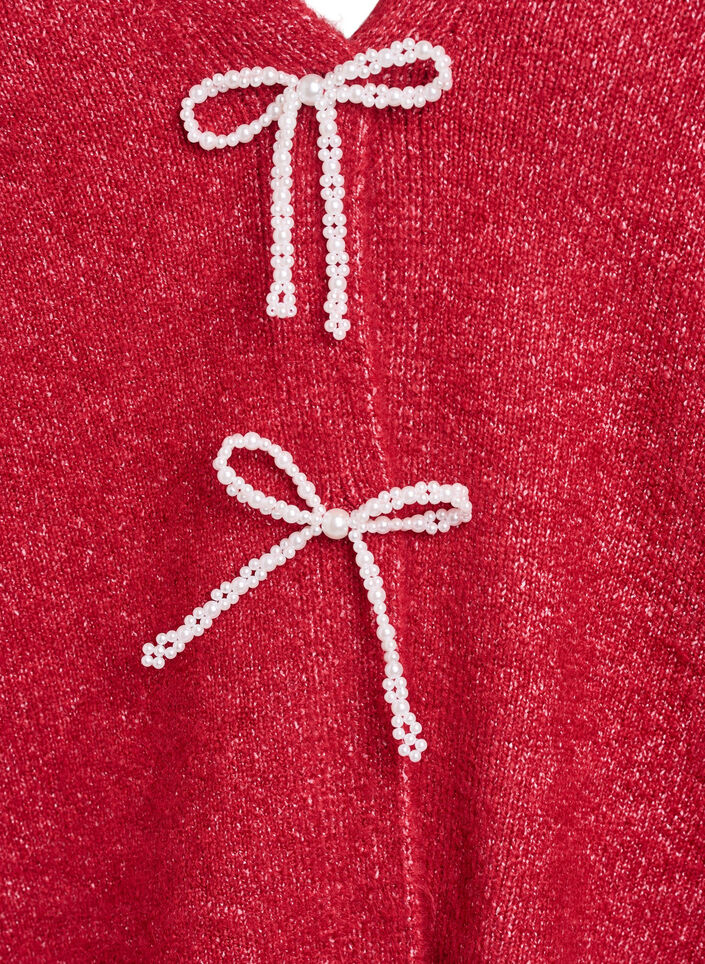 Gebreide cardigan met parelknopen, Karanda Red Melange, Packshot
