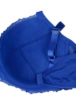 ZizziGewatteerde beugel-bh met kant., Blauw, Packshot image number 3