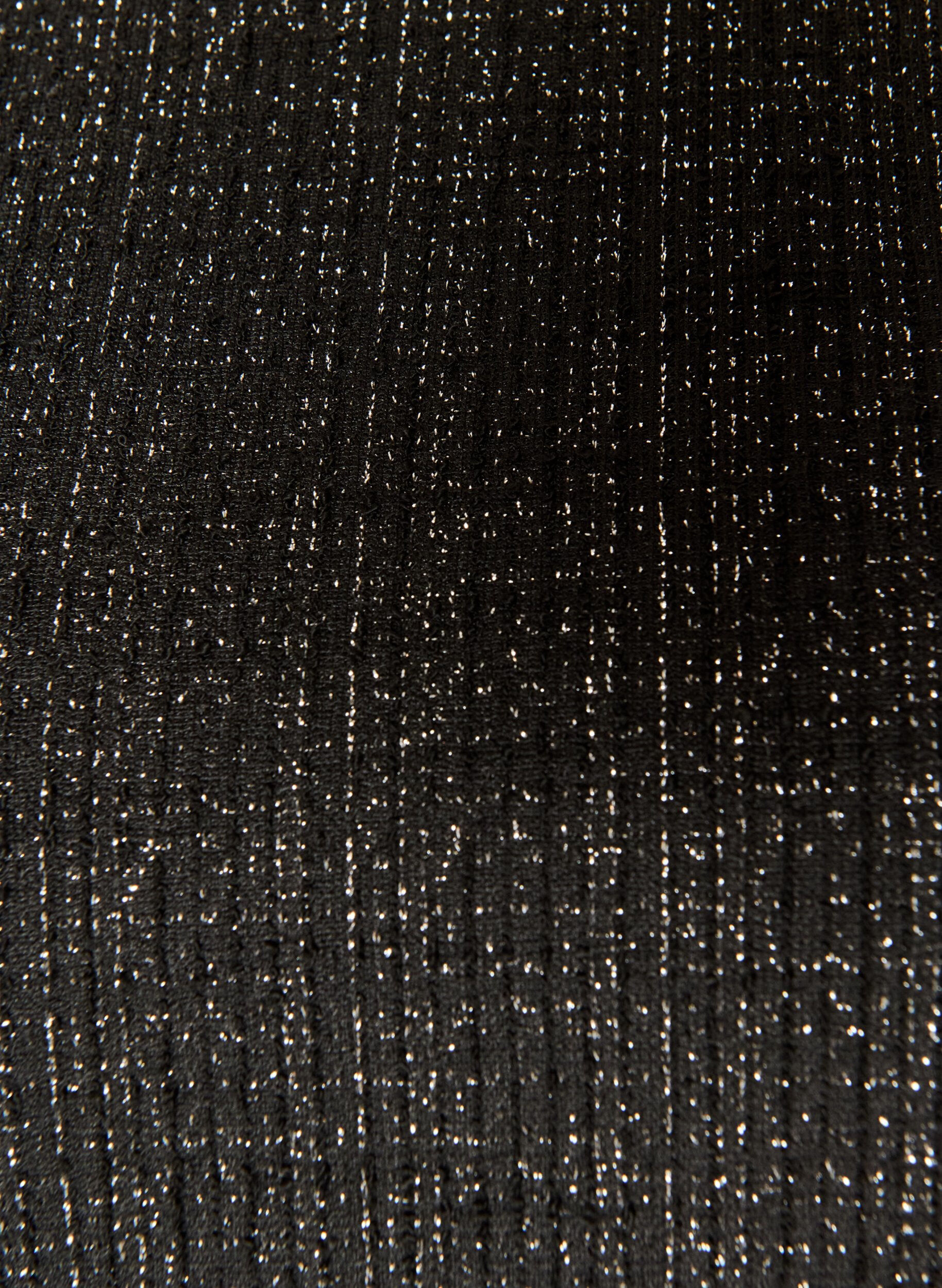 ZizziKorte jurk met een boucl&eacute;textuur en glitterdraden, Zwart, Packshot image number 2
