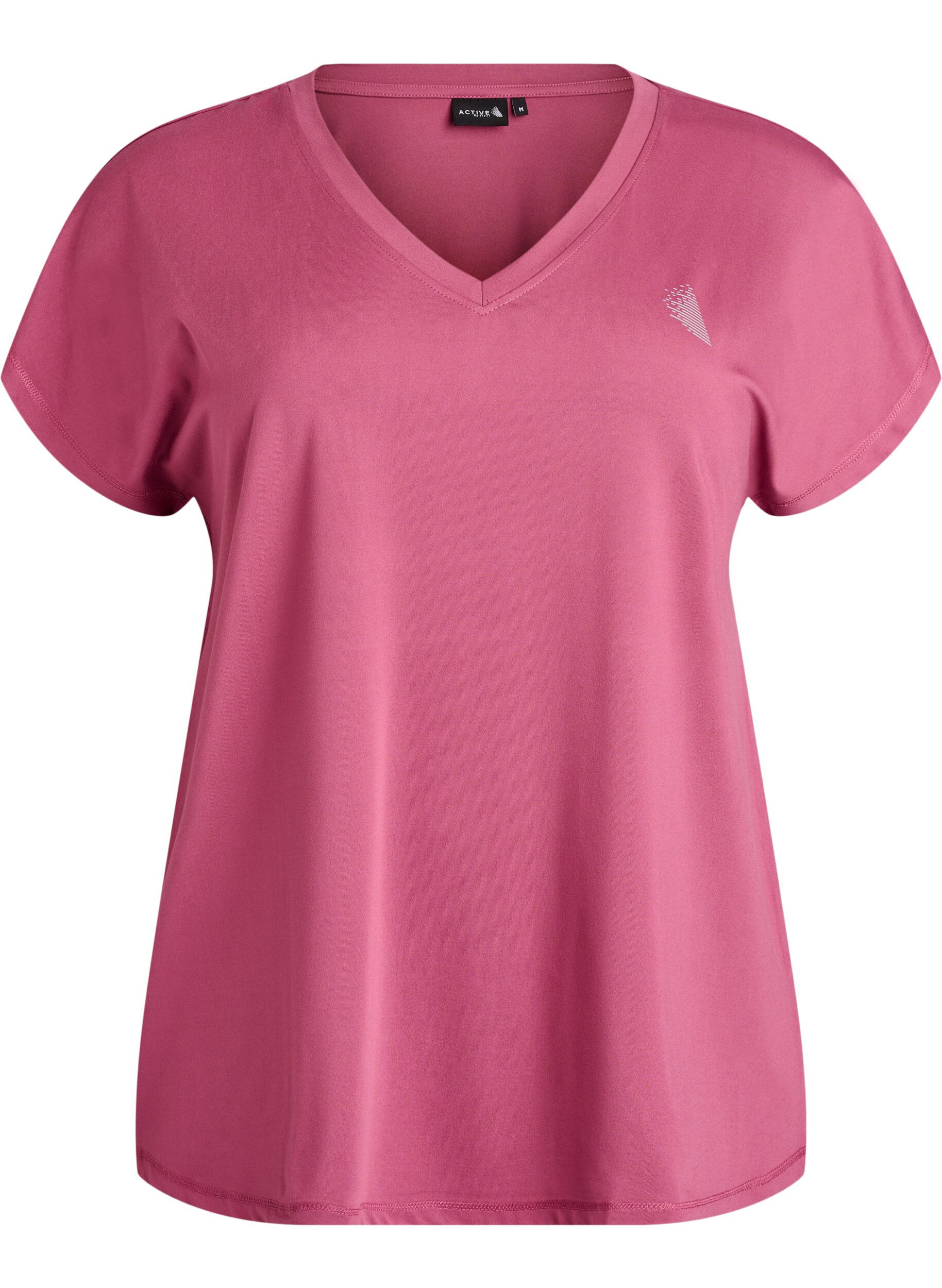 Losvallend sport T-shirt met V-hals