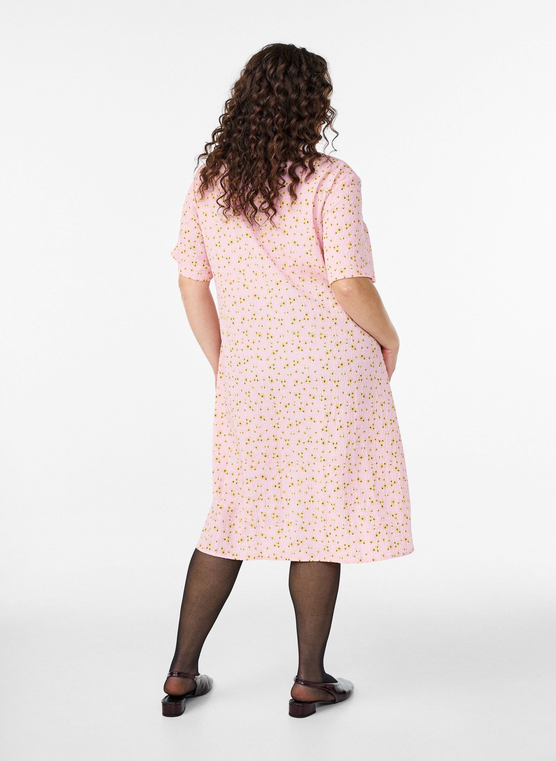 ZizziJurk met korte mouwen en een V-hals, Roze, Model image number 1