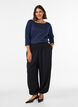 Basic T-shirt met boothals en 3/4-mouwen, Blauw, Model image number 1