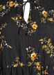 Jurk met bloemenprint en striksluiting, Zwart, Packshot image number 2