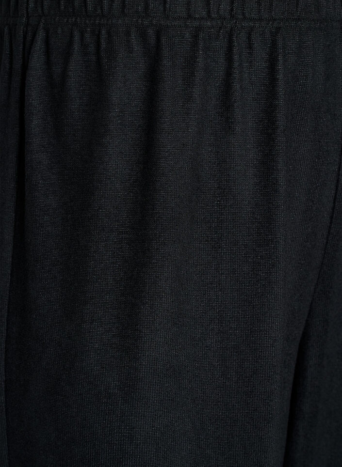 High waist jerseybroek met wijde pijpen, Zwart, Packshot image number 2