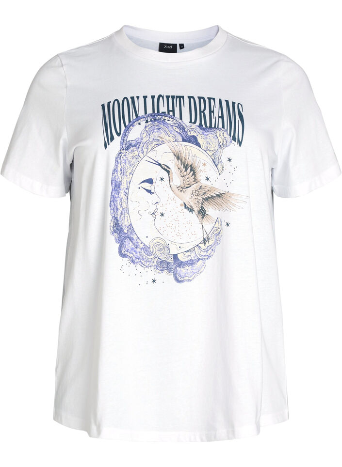 Katoenen T-shirt met print op de voorkant, Wit, Packshot image number 0