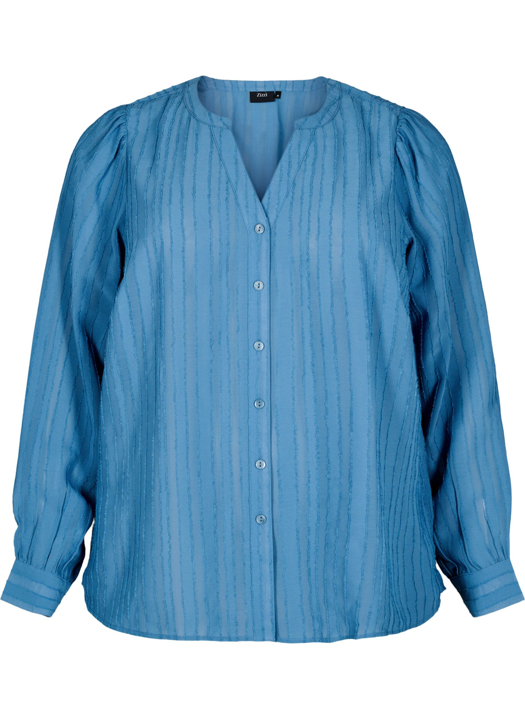 ZizziGestreepte blouse met transparante strepen, Blauw, Packshot image number 0