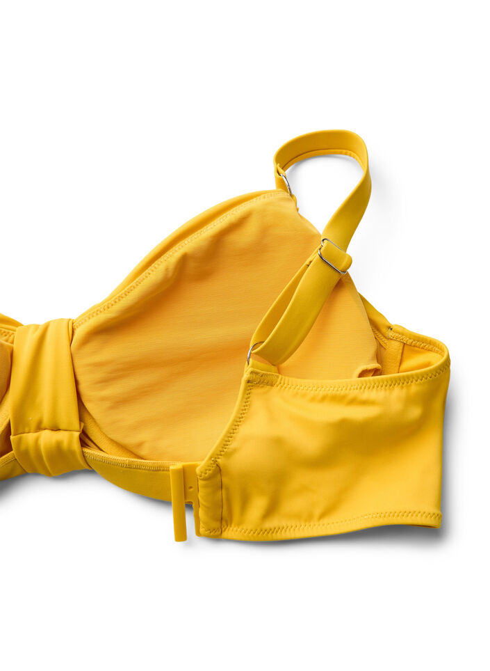 Bikinitop met beugel en knoopdetail, Old gold, Packshot