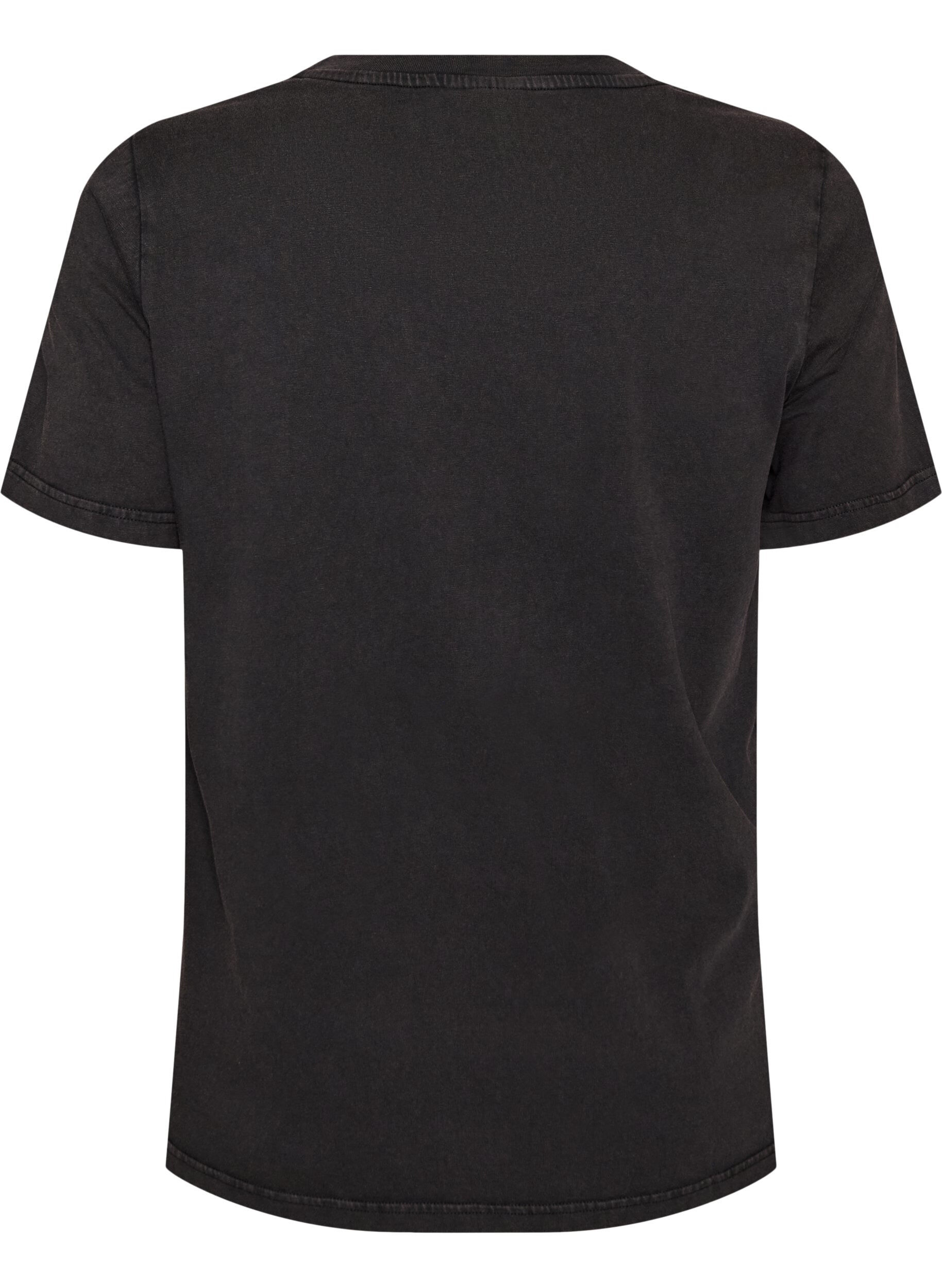 ZizziT-shirt van biologisch katoen met print, Grijs, Packshot image number 1
