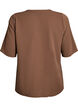 Blouse met korte mouwen en V-hals, Bruin, Packshot image number 1