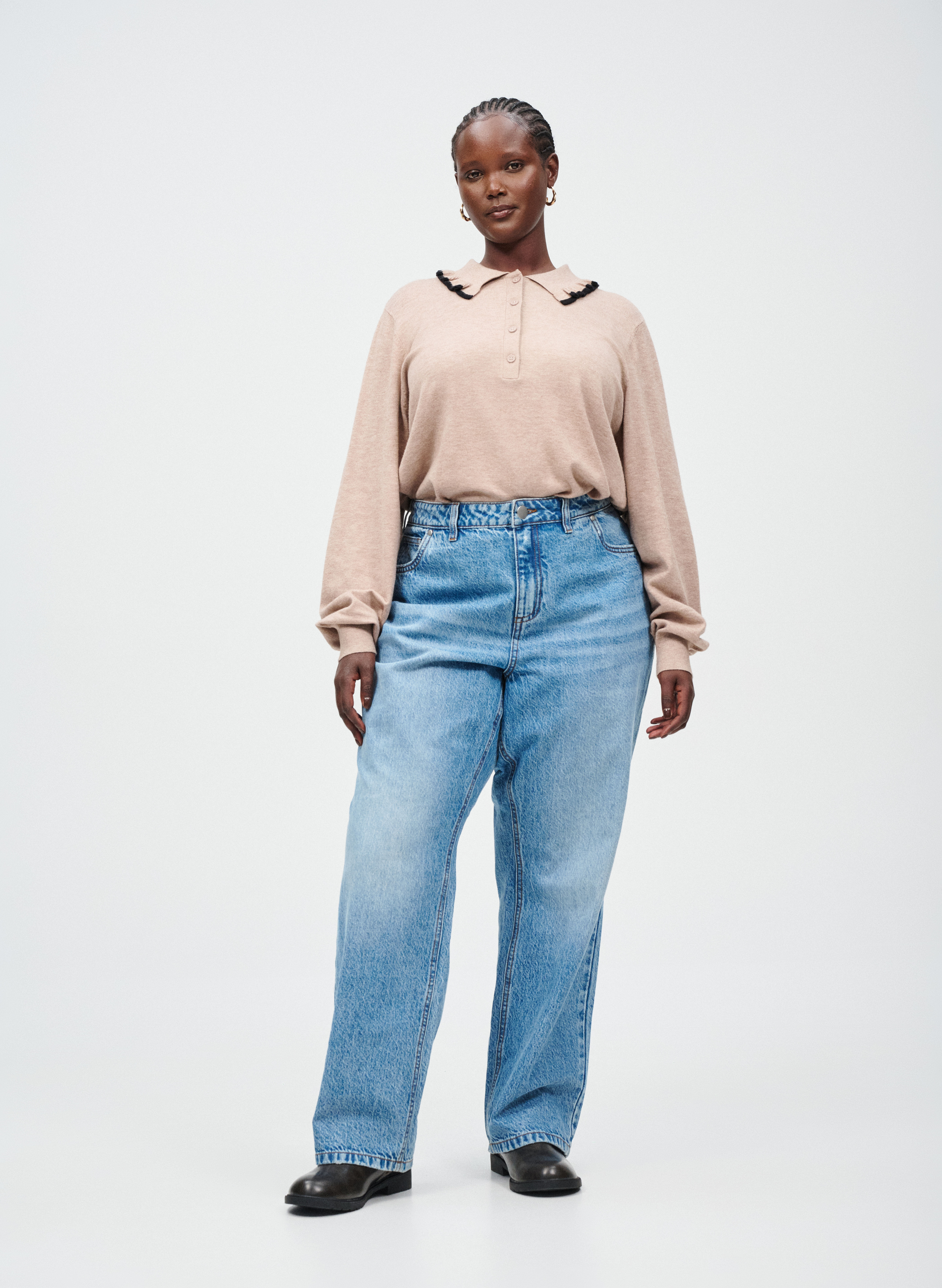 Polo met detailkraag, , Model